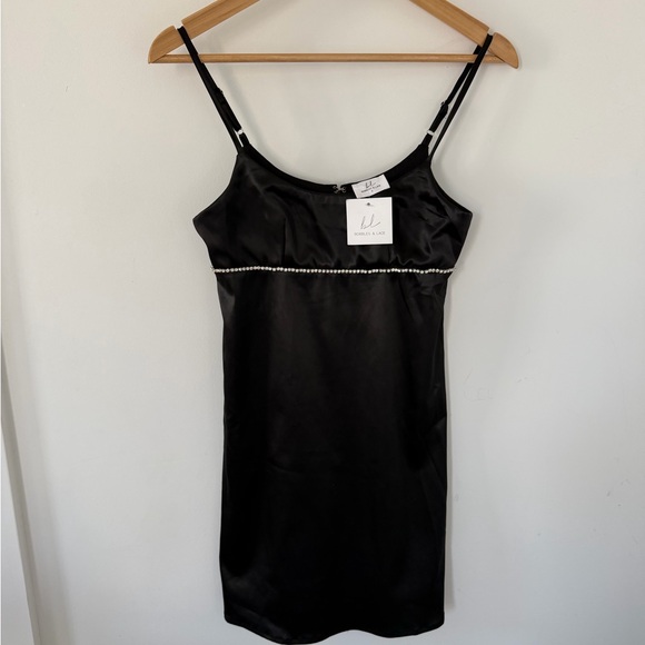 Bobbles & Lace Dresses & Skirts - Chic Black Satin Mini Dress